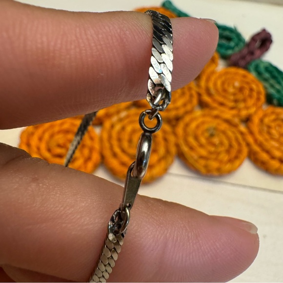 Herringbone Chain Bracelet Marked Korea Silver Tone Classic - Picture 3 of 8